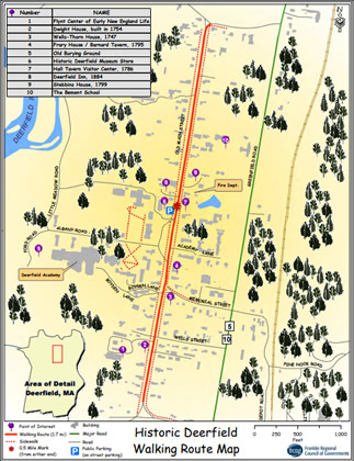 Historic Deerfield Walking Route Map