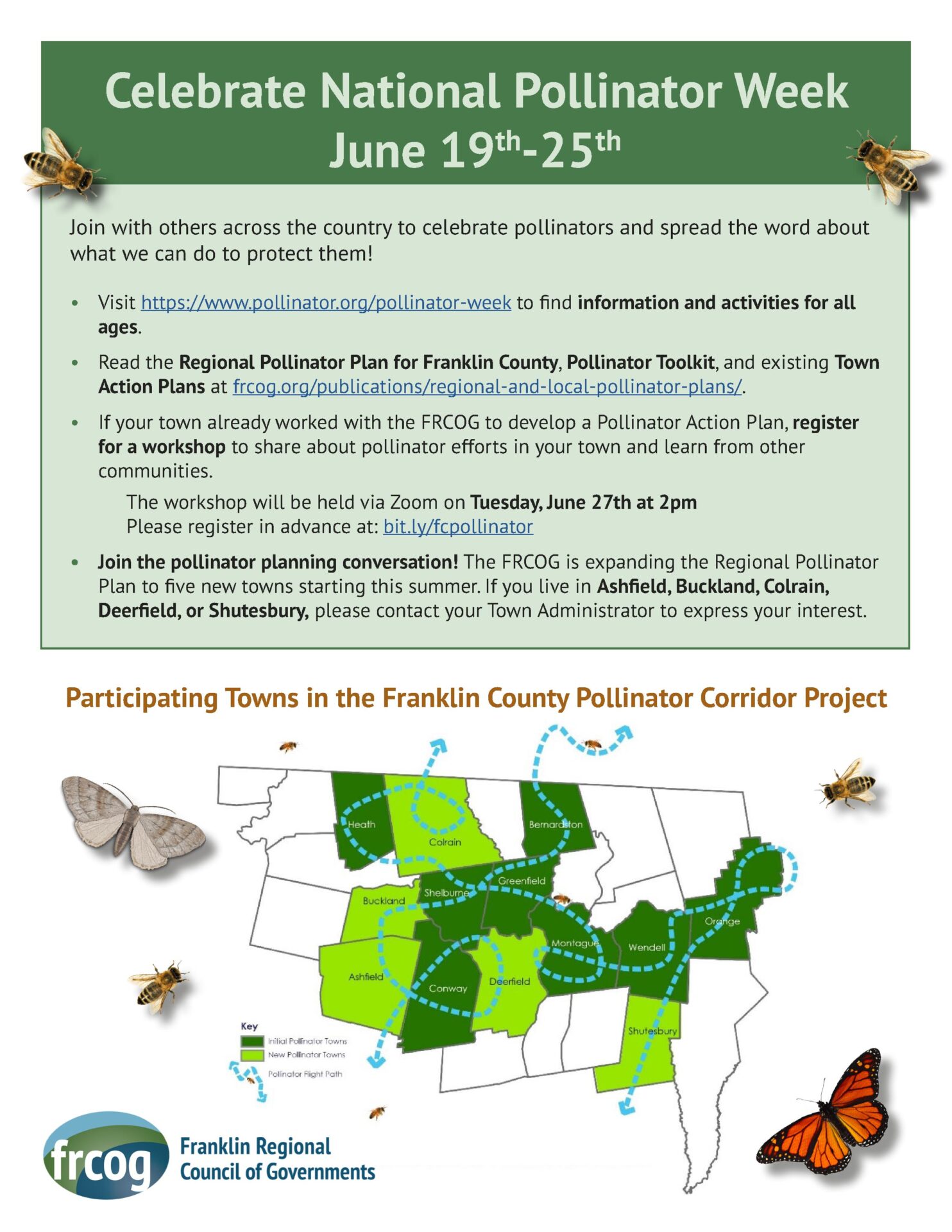 Celebrate National Pollinator Week, June 19th 25th! FRCOG